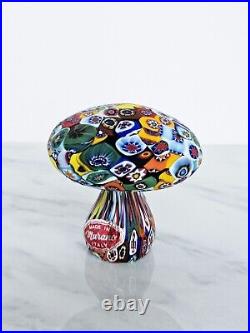 Vintage Murano Italian Glass Millefiori Mushroom Paperweight? Glows