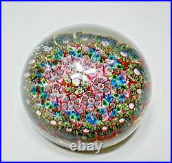 Vintage Murano Millefiori Closepack Canes Art Glass Paperweight