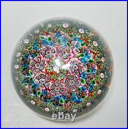 Vintage Murano Millefiori Closepack Canes Art Glass Paperweight