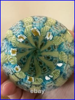 Vintage Murano Millefiori Latticino 9 Spoke Art Glass Paperweight 3t 2.25w