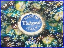 Vintage Murano Millefiori Paperweight Flowers Handblown Art Glass Made in Italy