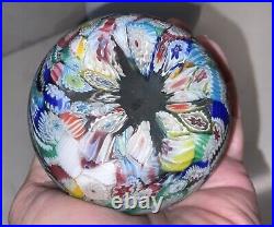 Vintage Murano Milliefiori Multicolored Art Glass Decorative Paperweight