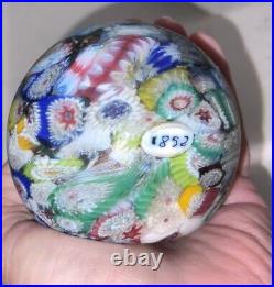 Vintage Murano Milliefiori Multicolored Art Glass Decorative Paperweight