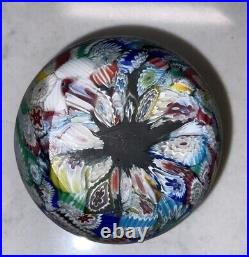 Vintage Murano Milliefiori Multicolored Art Glass Decorative Paperweight