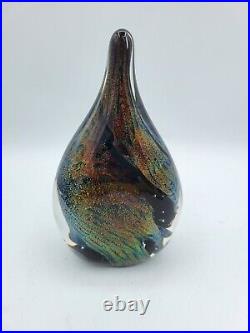 Vintage Murano Style Teardrop Dichroic Glass Sculpture Retro Paperweight 6.5