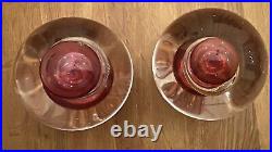 Vintage Pair of Art Glass Unique Red Paperweight Globe Sphere Over 6lbs