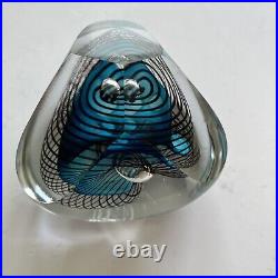Vintage Paperweight Hal David Berger Signed Modern Art Glass Studio 1994 Rare
