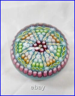 Vintage Perthshire Scotland Art Glass Paperweight Flowers