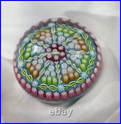 Vintage Perthshire Scotland Art Glass Paperweight Flowers