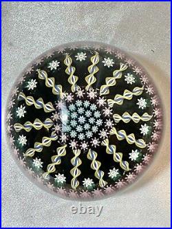 Vintage Perthshire Spoke & Concentric Ring Millefiore Glass Paperweight Marked P