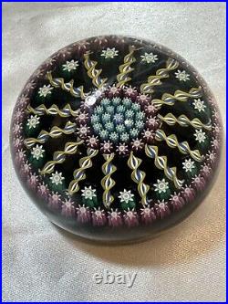 Vintage Perthshire Spoke & Concentric Ring Millefiore Glass Paperweight Marked P