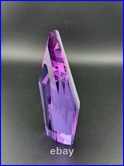 Vintage Purple Prismatic Art Glass Paperweight Signed JOHN RAYMOND 1986 MINT