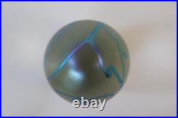 Vintage Robert Eickholt Signed Iridescent Heart Art Glass Paperweight 1987