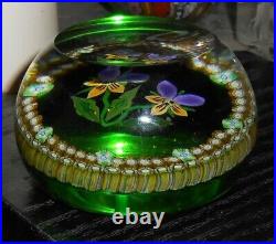 Vintage Signed P in cane Perthshire Floral & Canes Beautiful Paperweight