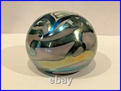 Vintage Signed Richard Ritter Glass Iridescent Paperweight