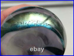 Vintage Signed Richard Ritter Glass Iridescent Paperweight