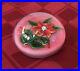 Vintage-Signed-Ronald-Hansen-Art-Glass-Paperweight-Red-Flower-Pink-Base-01-ywg