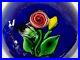 Vintage-Signed-Ronald-Hansen-Bouquet-Art-Glass-Paperweight-Rose-Flower-Bud-01-rpjb