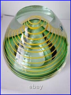 Vintage Stanislav Libensky Art Glass Vase Original Beranek Label 1970's