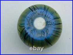 Vintage Steven Smyers Studio Art Glass Iridescent Pulled Feather Paperweight