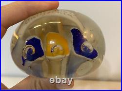 Vintage Unknown Age San Francisco California Glass Paperweight with Flowers Dec