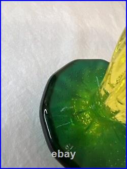 Vintage Uranium/vaseline Glass Mushroom Paperweight 3.5 Glows Med Green/yellow