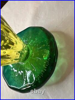 Vintage Uranium/vaseline Glass Mushroom Paperweight 3.5 Glows Med Green/yellow