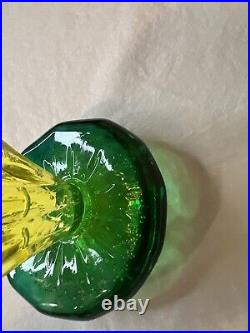 Vintage Uranium/vaseline Glass Mushroom Paperweight 3.5 Glows Med Green/yellow