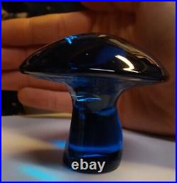 Vintage Viking Blue Glass Mushroom