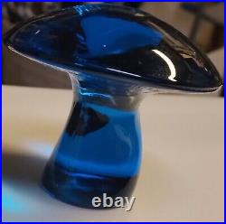 Vintage Viking Blue Glass Mushroom