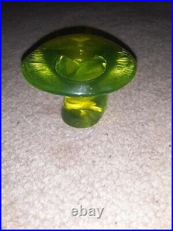 Vintage Viking Glass Lime Green Mushroom