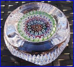 Vintage Whitefriars Concentric Millefiori Mushroom Faceted Paperweight Stunning