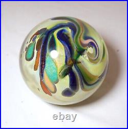 Vintage hand blown aurene studio art glass John Macpherson paperweight sphere