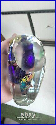 Vintage paperweight murano glass Controlled Bubbles fish art work Italian