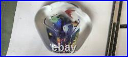 Vintage paperweight murano glass Controlled Bubbles fish art work Italian