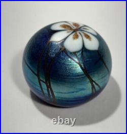 Vtg 1979 Fabulous Steve Smyers Iridescent Anemone Art Glass Paperweight, Signed