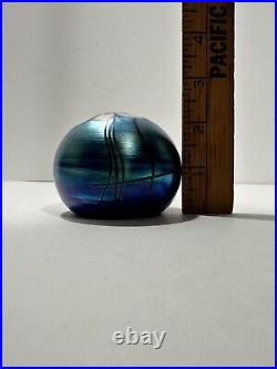 Vtg 1979 Fabulous Steve Smyers Iridescent Anemone Art Glass Paperweight, Signed