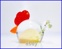 Vtg CAITHNESS Zoo Scotland Art Glass Tikka the Chicken Paperweight in Box