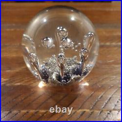 Vtg Dynasty Gallery Art Glass Paperweight, Blue and Gold