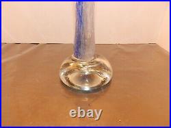 Vtg Madonna Mother Mary Hand Blown Art Glass Blue & Clear