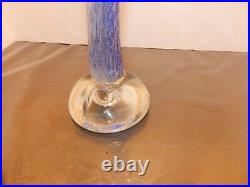 Vtg Madonna Mother Mary Hand Blown Art Glass Blue & Clear