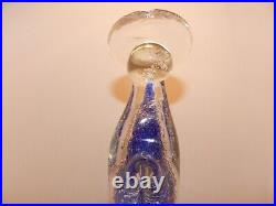 Vtg Madonna Mother Mary Hand Blown Art Glass Blue & Clear