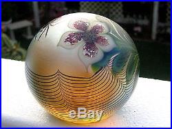 Vtg. ORIENT AND FLUME SPIDER/FLOWER PAPERWEIGHT Iridescent Gold Base, 3, 1978