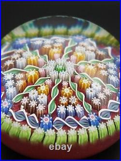 Vtg PERTHSHIRE CRIEFF SCOTLAND MILLEFIORI PAPERWEIGHT/Twisted Ribbons&Flowers