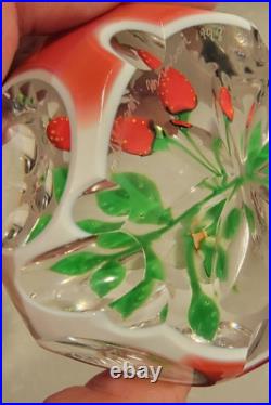 WILLIAM MANSON 1998 Strawberry Glass Paperweight ST Louis Style LTD 3/25 Rare
