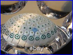 Whitefriars Faceted Glass Concentric Millefiori Pedestal Paperweight 1974