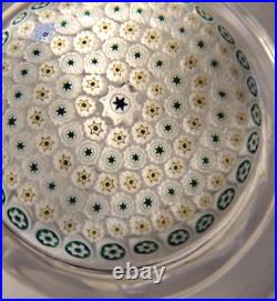 Whitefriars Faceted Glass Concentric Millefiori Pedestal Paperweight 1974