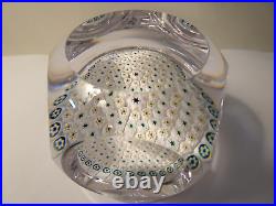 Whitefriars Faceted Glass Concentric Millefiori Pedestal Paperweight 1974