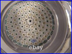 Whitefriars Faceted Glass Concentric Millefiori Pedestal Paperweight 1974