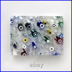 Whitefriars millefiori'thermometer block' glass paperweight signed dated 1972